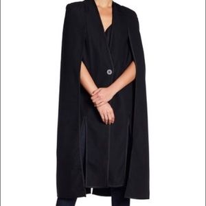 Kendall & Kylie Black Cape Coat